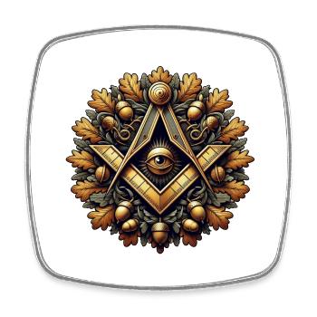 Freimaurer Logo - Viereckiger Kühlschrankmagnet - Weiß - Vorne