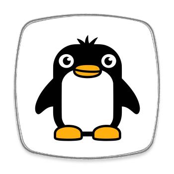 Pingouin a l’air mignon bébé enfant petit mignon doux - Magnet carré - blanc - Devant