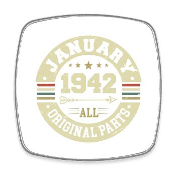 January 1942 - Geburtstag im Januar 1942 - Viereckiger Kühlschrankmagnet - Weiß - Vorne