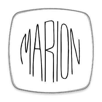 Marion - Magnet carré - blanc - Devant