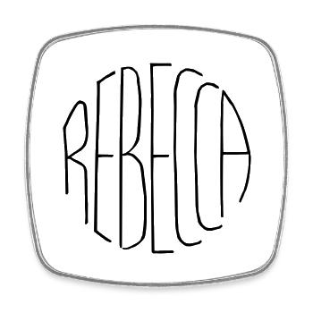 Rebecca - Square fridge magnet - white - Front
