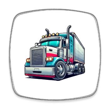 Camion - Magnet carré - blanc - Devant