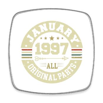January 1997 - Geburtstag im Januar 1997 - Viereckiger Kühlschrankmagnet - Weiß - Vorne