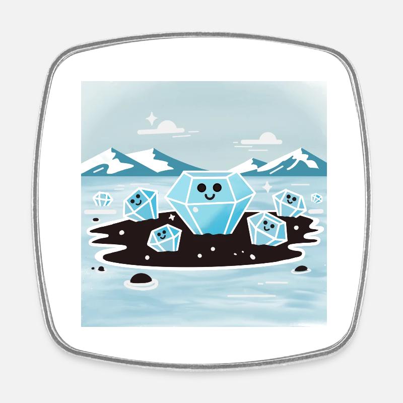 Plage de diamants - Magnet carré - blanc