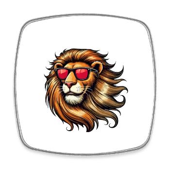 Lion Lion Sunglasses - Square fridge magnet - white - Front