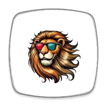 Lunettes de soleil Lion - Magnet carré - blanc - Devant