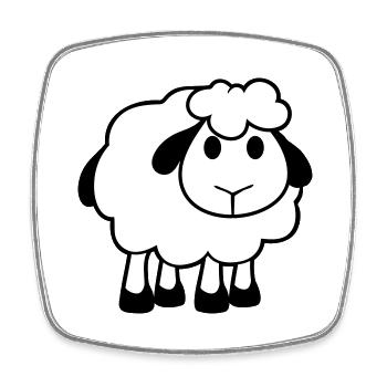 Sheep Baby Stands Cute Cute Lamb Child Cool Comic - Square fridge magnet - white - Front