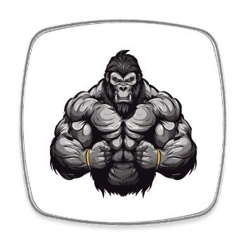 Gorilla Gym Bodybuilding Muscles Beast - Square fridge magnet - white - Front