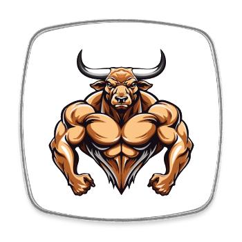 Bulle Stier Muskeln Beast Gym Martial Arts MMA - Viereckiger Kühlschrankmagnet - Weiß - Vorne