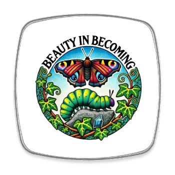 Beauty in Becoming - Square fridge magnet - white - Front