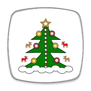 Christmas Tree - Viereckiger Kühlschrankmagnet - Weiß - Vorne
