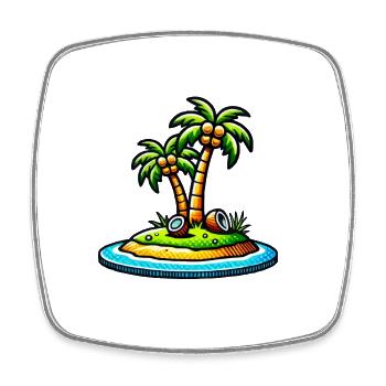 palm island - Square fridge magnet - white - Front