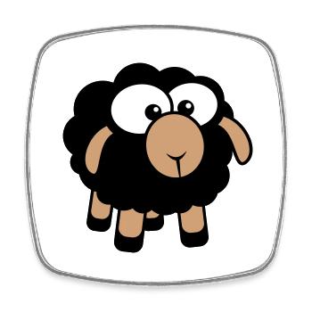 Black Sheep Small Cute Cute Lamb Cool Comic - Square fridge magnet - white - Front