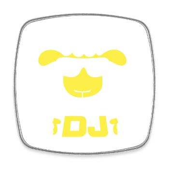 Mouton Officiel DJ Lunettes de soleil Fête Agneau Sweet Cool - Magnet carré - blanc - Devant