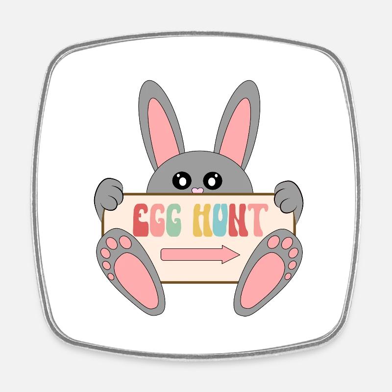 Egg Hunt - Square fridge magnet - white