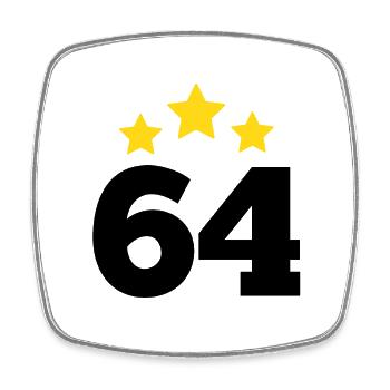 64 Years Star - 64th Birthday Gift - Square fridge magnet - white - Front
