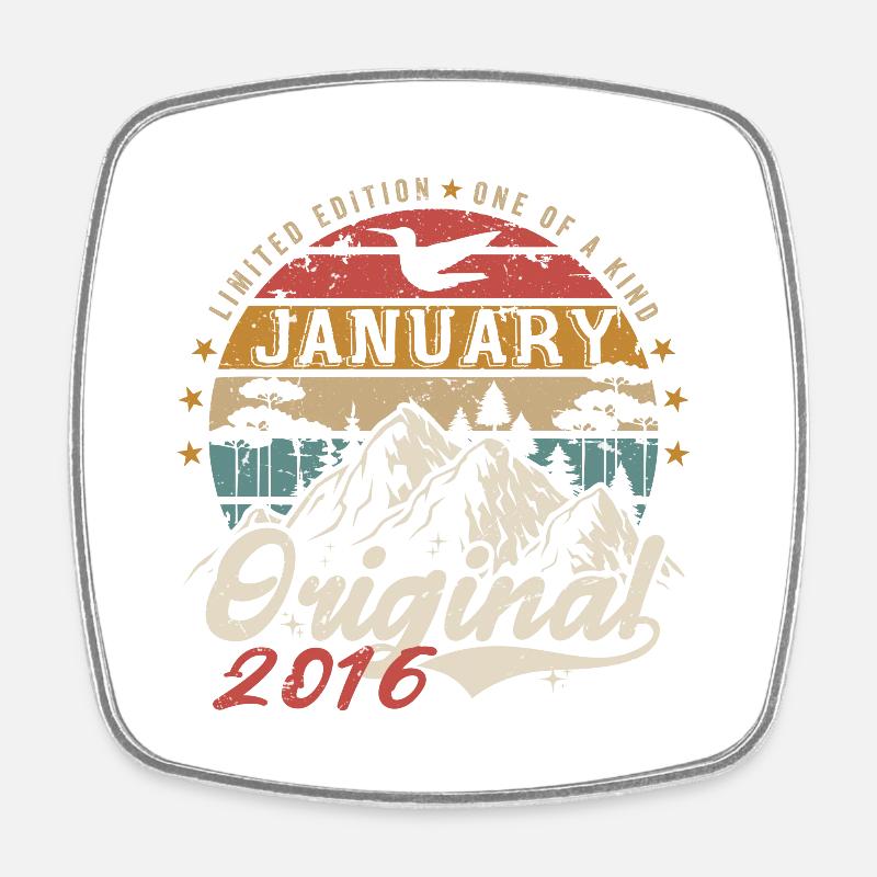 Januar 2016 Jubiläumsgeschenk - Januar 2016 - Viereckiger Kühlschrankmagnet - Weiß