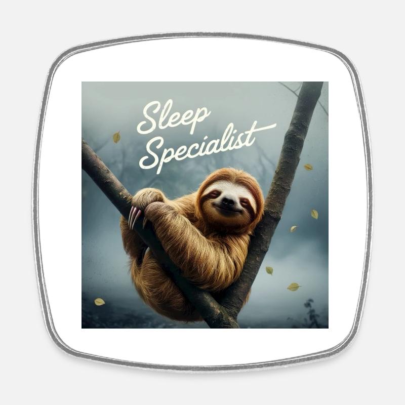 sleeping specialist - Square fridge magnet - white