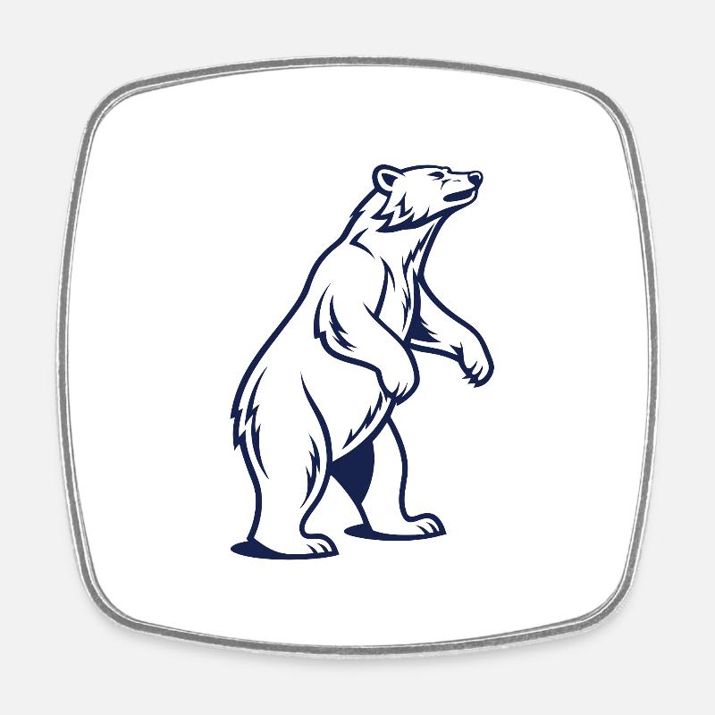 Bear Standing Proud - Square fridge magnet - white