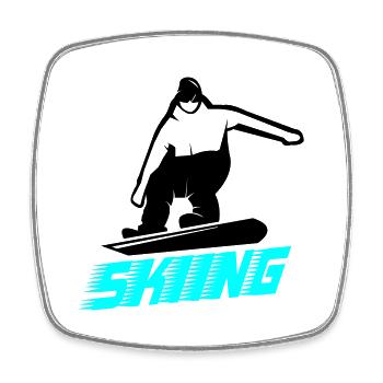 skiing - Viereckiger Kühlschrankmagnet - Weiß - Vorne