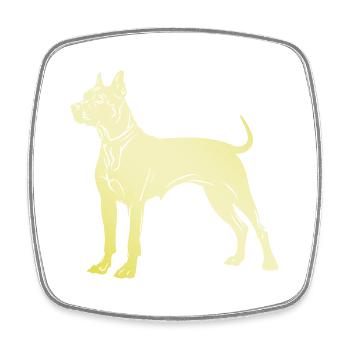 Pit Terrier Dog Silhouette - Square fridge magnet - white - Front