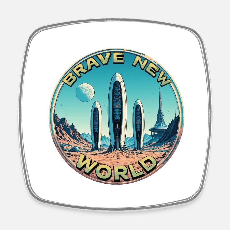 Brave New World 00345122 - Square fridge magnet - white