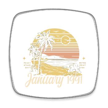 1991 Birthday January 1991 - Gift January 1991 - Square fridge magnet - white - Front