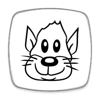 Visage de chien Petit Tête d’animal de compagnie Mignon - Magnet carré - blanc - Devant