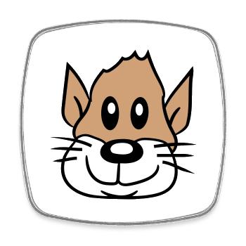 Visage de chien Petit Tête d’animal de compagnie Mignon - Magnet carré - blanc - Devant