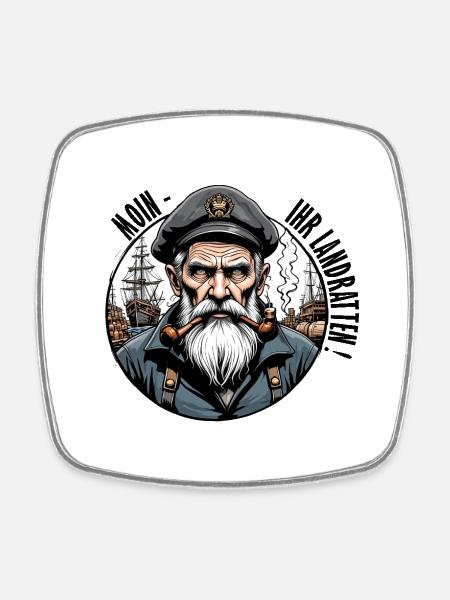 MOIN - Ihr Landratten 0046557 - Viereckiger Kühlschrankmagnet - Weiß