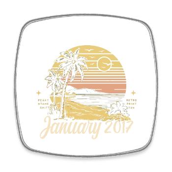 2017 Geburtstag Januar 2017 - Geschenk Januar 2017 - Viereckiger Kühlschrankmagnet - Weiß - Vorne