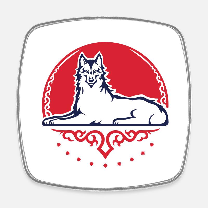 Chechen Wolf - 2025 - Square fridge magnet - white