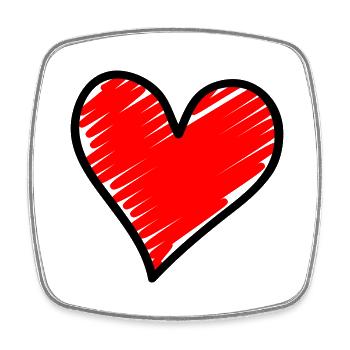 heart - Square fridge magnet - white - Front