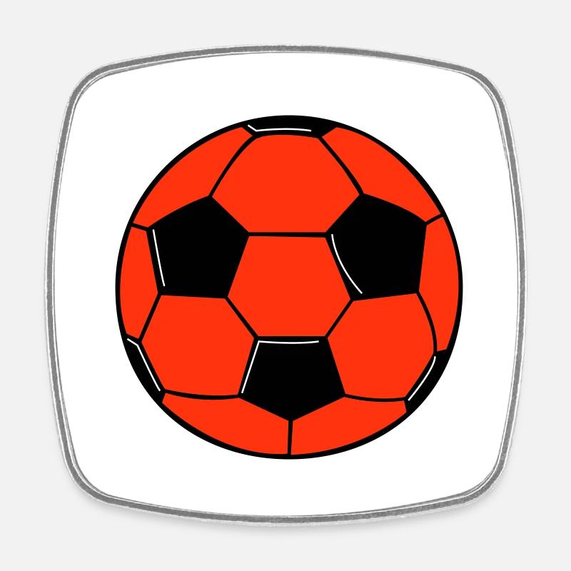 Fußball - Viereckiger Kühlschrankmagnet - Weiß