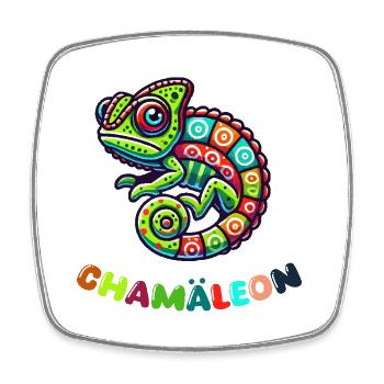 Chamäleon - Viereckiger Kühlschrankmagnet - Weiß - Vorne