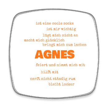 Sprüche Agnes - Viereckiger Kühlschrankmagnet - Weiß - Vorne