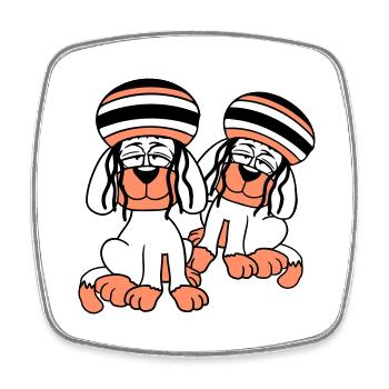 2 Dogs Reggae Dreadlocks Hat Chill Relaxed - Square fridge magnet - white - Front
