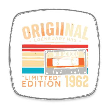 Original 1962, Legendary since 1962 Vintage 1962 - Square fridge magnet - white - Front