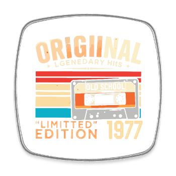 Original 1977, Legendary since 1977 Vintage 1977 - Square fridge magnet - white - Front
