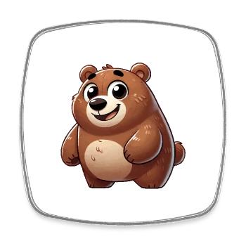 Bear Comic - Square fridge magnet - white - Front