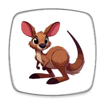 Kangaroo Joey - Square fridge magnet - white - Front