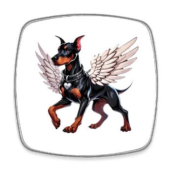 Elegant Doberman Angel Love Pet - Square fridge magnet - white - Front
