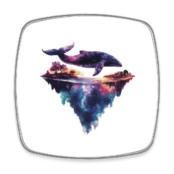 Fantasievoller Wal - Viereckiger Kühlschrankmagnet - Weiß - Vorne