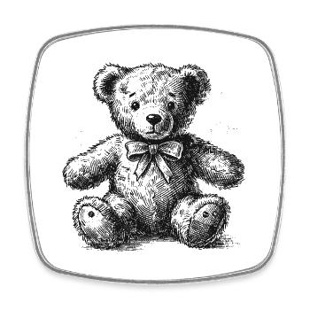 Teddy bear - Square fridge magnet - white - Front
