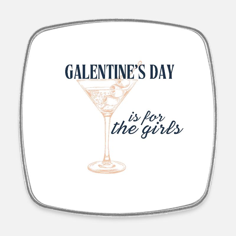 Galentine's day Blue - Square fridge magnet - white