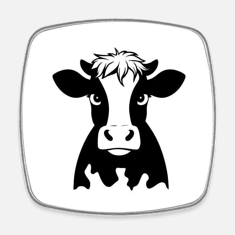 Sassy Cow - Square fridge magnet - white