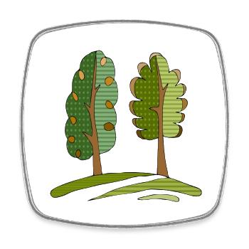 Baum - Viereckiger Kühlschrankmagnet - Weiß - Vorne