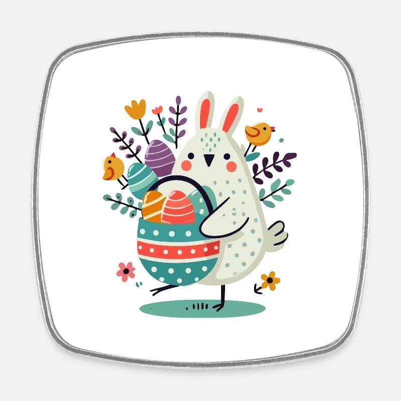 Sweet Easter motif - Square fridge magnet - white