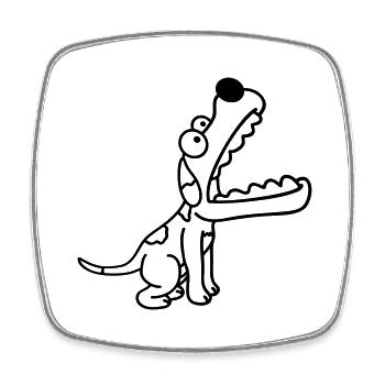 Dog Big Mouth Snout Hunger Looking Up - Square fridge magnet - white - Front