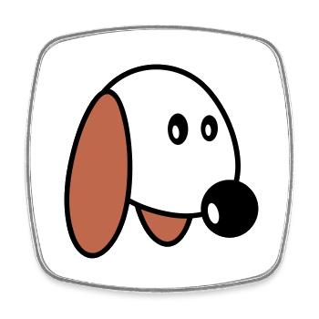 Dog Face Small Happy Pet Head Cute - Square fridge magnet - white - Front
